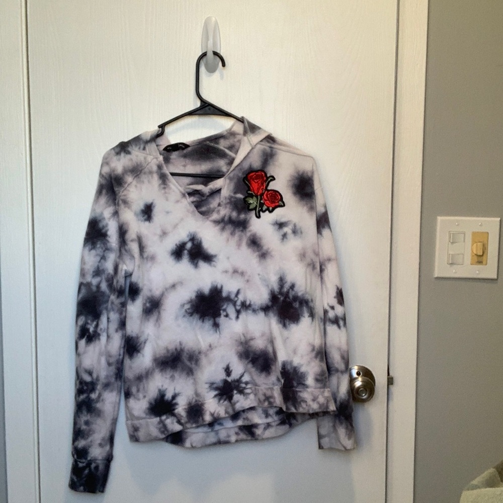 Tye dye semi cropped hoodie
